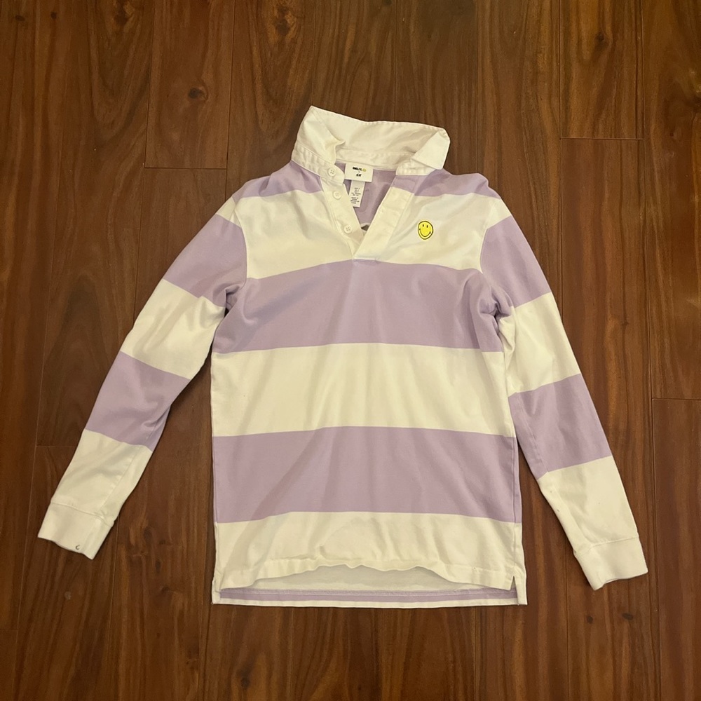 Purple and white smiley/h&m shirt